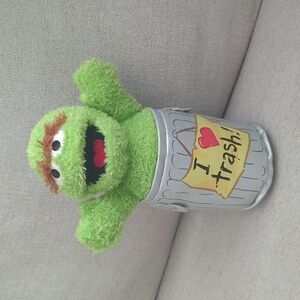 Sesame Street Oscar the Grouch Plush in Trash Can